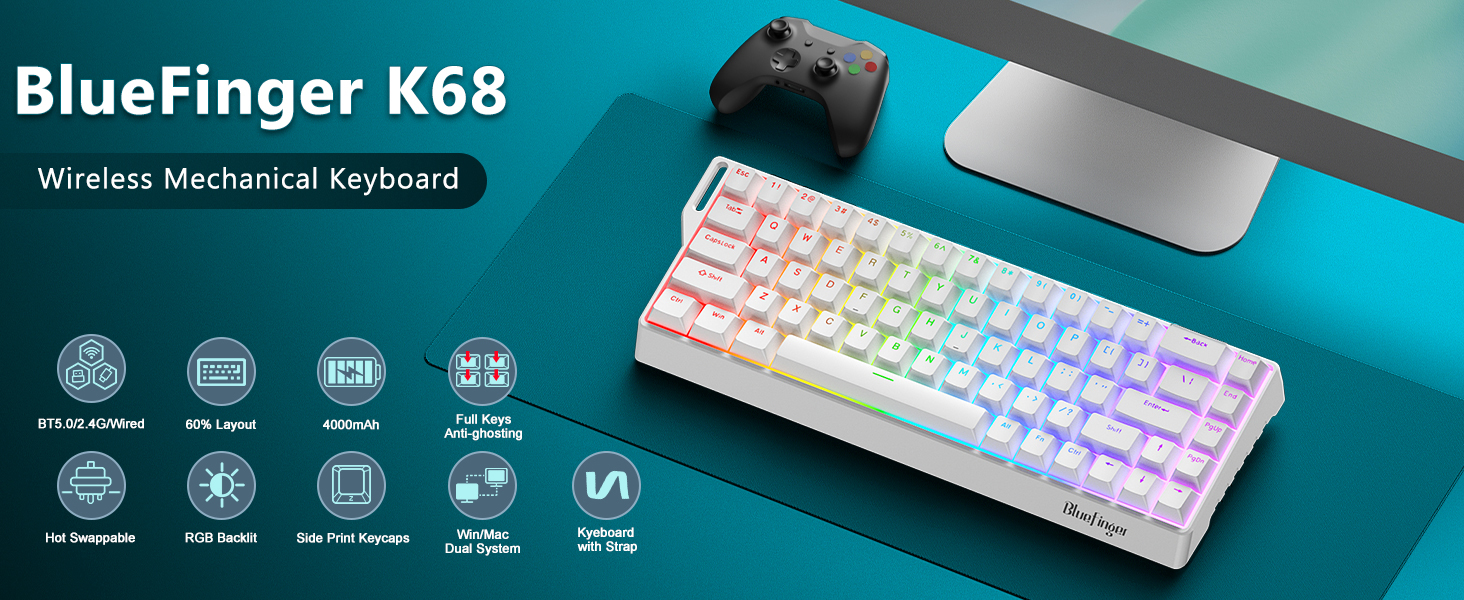 60 percent keyboard 60% percent keyboard Wireless keyboard Bluetooth keyboard