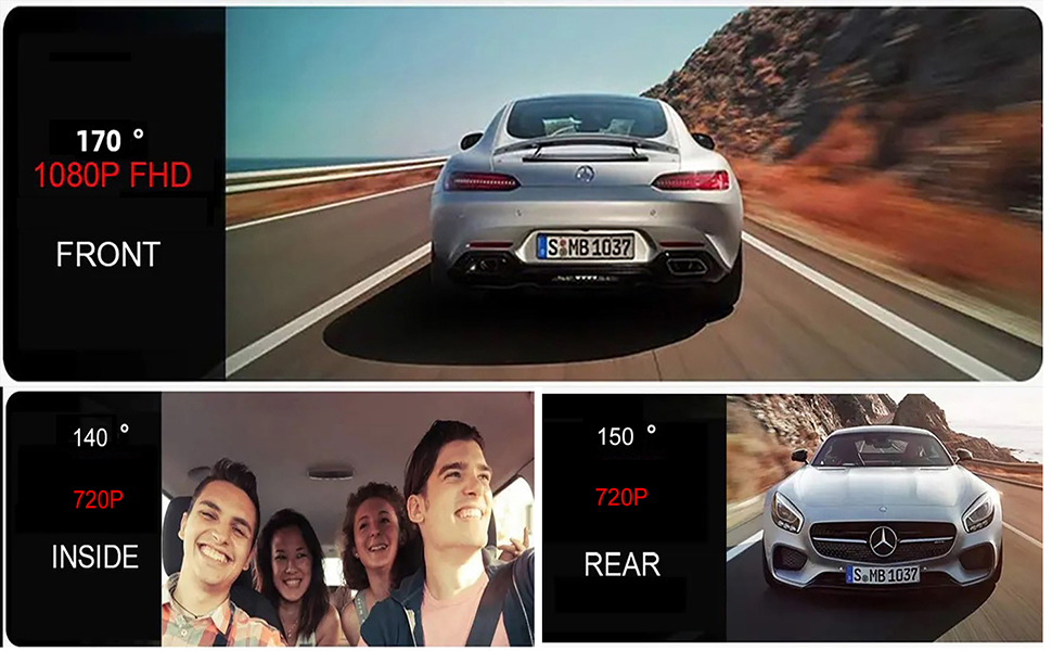 3 Channel dash cam