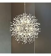 Vikaey Modern Dandelion Firework Chandelier, Chrome Bathroom Chandelier, Crystal Hanging Pendant ...