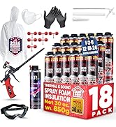 ixirpro Spray Foam Insulation Kit (18 PK Kit-30oz) Expanding Sealant, Mega Size Closed Cell Spray...