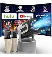 JY320 KTV Portable Video Projector with WiFi &amp; Bluetooth - 1080p HDMI, Bluetooth Speaker &amp; Mic, 2...