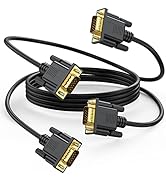 VGA Cable 6 Feet 2-Pack, VGA to VGA Computer Monitor Cable Male to Male 1080P@60Hz Full HD for Co...