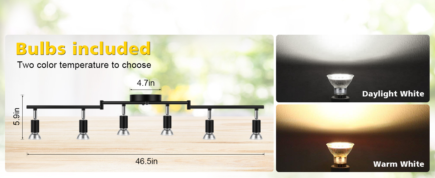 Track Light Included 6 x LED GU10 Bulb