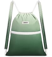 WANDF Drawstring Backpack Sports Gym Bag with Shoulder Pads Water Resistant String Bag Cinch Bag ...