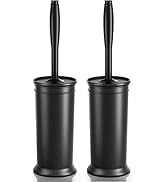 Toilet Brush and Holder 2 Pack, Toilet Bowl Brush with Extra Long Handle, Toilet Scrubber and Cov...
