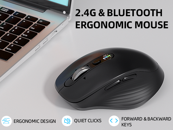 Wireless Bluetooth &amp; USB Multi-Device Ergonomic Mouse