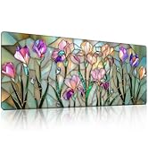 Colorful Iris Floral Mouse Pad, Artistic Glass Bead Design Gaming Mousepad - Large Non-Slip Desk ...