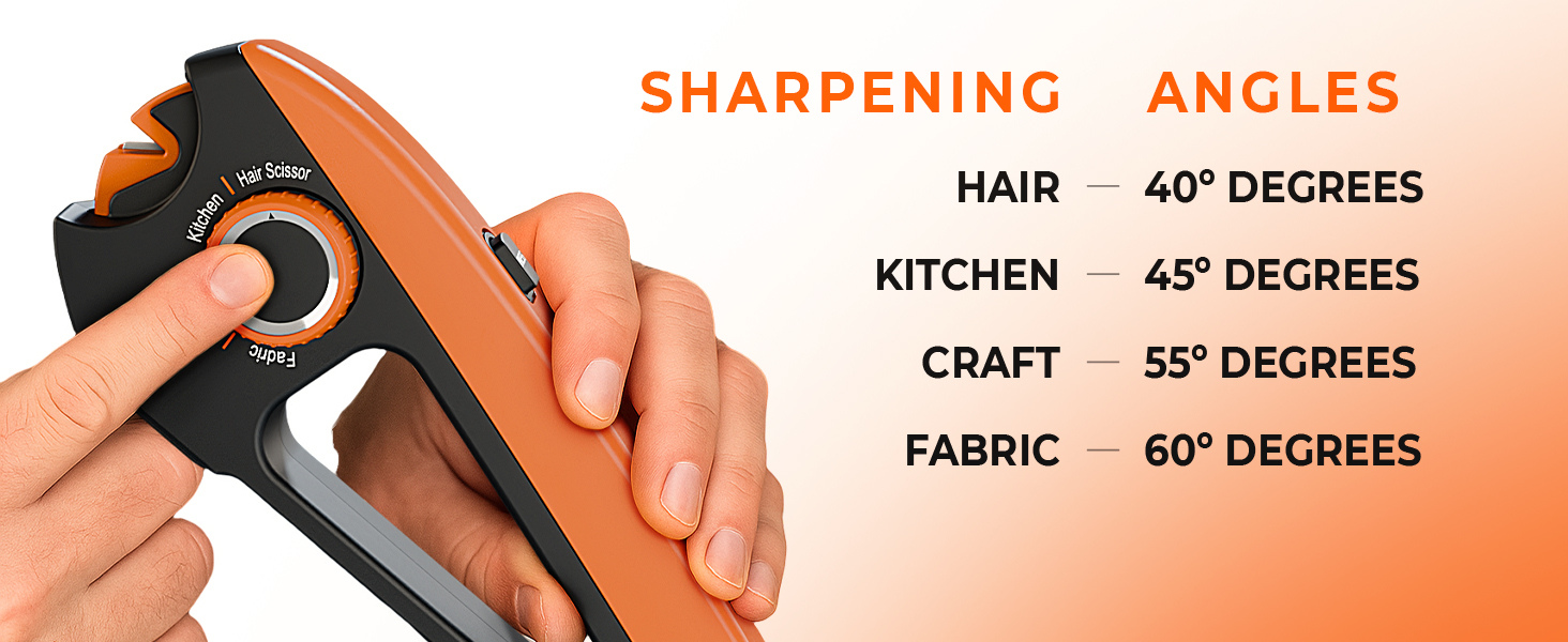 Precision scissor sharpener dial 40 45 55 60 degrees tungsten steel blade restore right hand