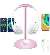 RGB Headphone Stand With Charger,Gaming Headset Stand For Desk Accessories,Computer Gaming Access...