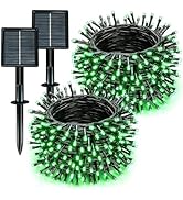 Solar String Lights Outdoor Waterproof 2 Pack Total 66ft 200LED 8 Modes Twinkle Lights Solar Fair...