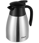 Tiken 34 Oz Thermal Coffee Carafe, Stainless Steel Insulated Vacuum Coffee Carafes For Keeping Ho...