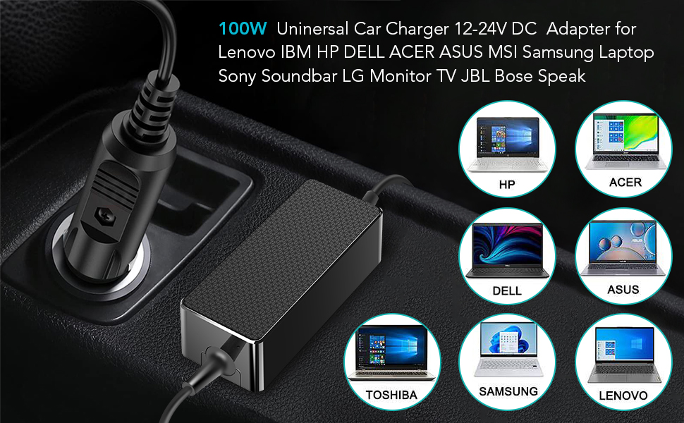 100w universal laptop car charger