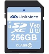 LinkMore XV26 256GB SDXC UHS-II Card UHS-II SD Card, C10, U3, V60, SD Card for Digital Camera, Dr...