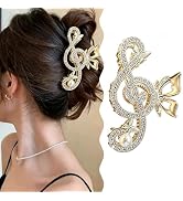 Music Note Hair Claw Clips for Women, Rhinestone Pearl Piano Hair Clips, Elegant Gold Metal Hair ...
