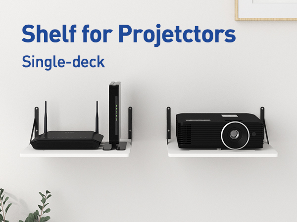 White Small Mini Projector Shelf/Modem Shelf/Router Shelf/Cable Box Wall Mount