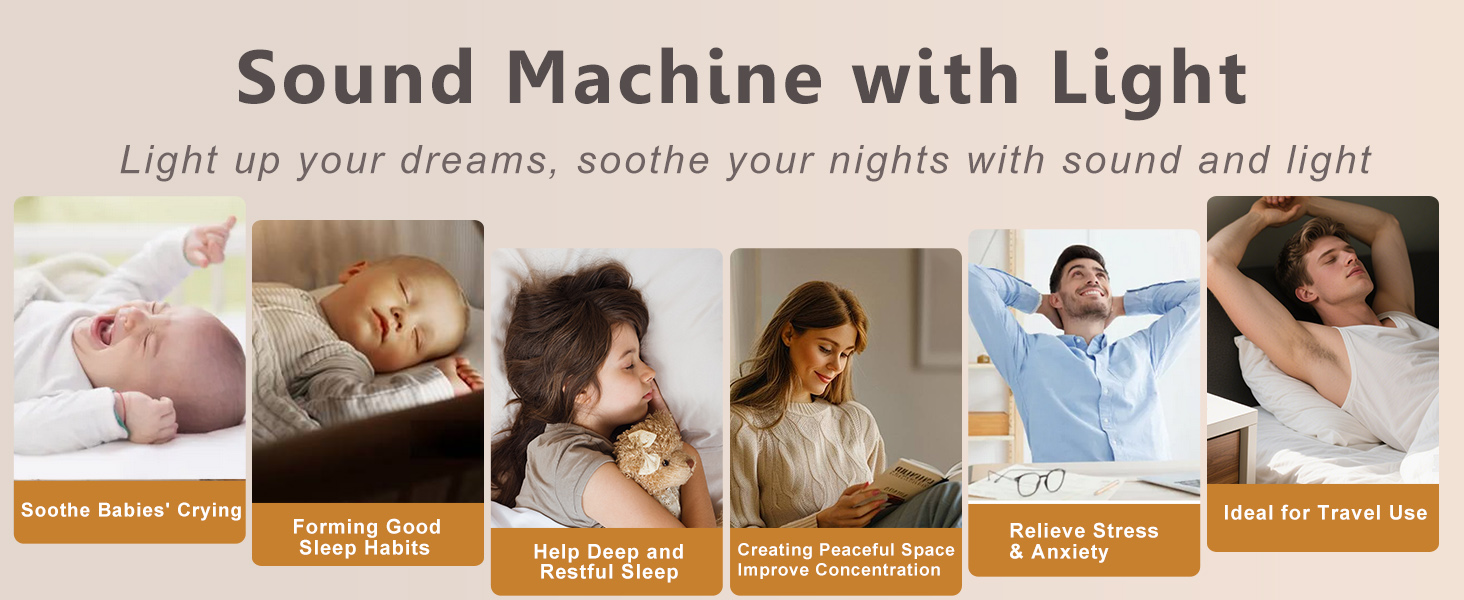 White Noise Machine Sound Machine with Light help you relax and sleep better