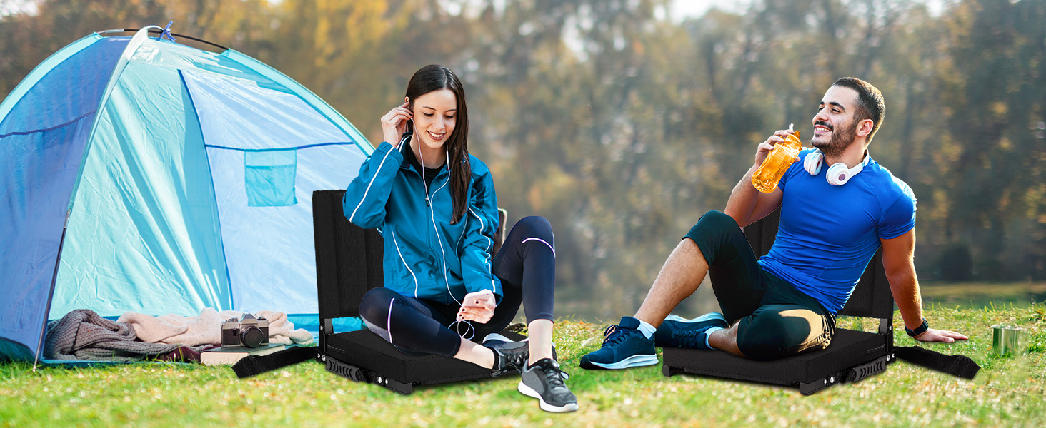 Portable Bleacher Seat with Wide Comfy Padded Cushion