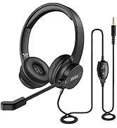 EKSA Headset with Microphone for PC, 3.5mm Wired Computer Headsets with Volume &amp; Mic Mute Control...
