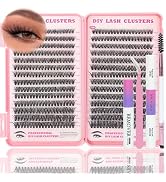 Lash Clusters Kit, 560 Pcs Eyelashes Clusters Kit 9-16mm Individual Lash Extension Kit D Curl Flu...