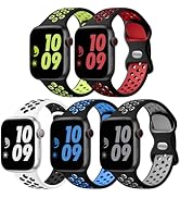 Lerobo 5 Pack Sport Band Compatible for Apple Watch Band 46mm 44mm 45mm 49mm 42mm 41mm 40mm 38mm ...