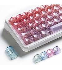 Purple Gradient Clear Keycaps, 125 Keys MOA Profile Transparent Keyboard keycaps, Shine Through Key ...