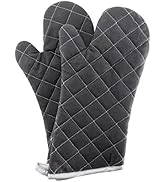 Oven Mitts Flame Retardant Mitts Heat Resistant to 425° F 15 Inch Black Color 2-Pack