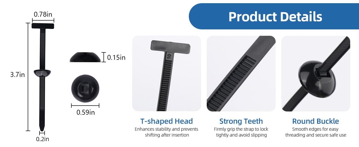 nylon universal cable tie buckle