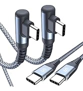 USB-C to USB-C Cable 60w [2-Pack 6.6ft], sweguard USB Type C Cable Right Angle Fast Charger Cord ...