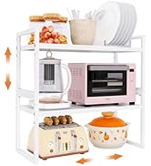 DOLALIKE Expandable kitchen Countertop Organizer, Stackable Cabinet Shelf Organizers, Space Savin...