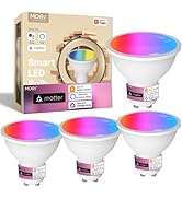 MOES Smart Matter GU10 LED Light Bulbs, Color Changing WiFi Smart Bulbs, 2700K-6500K CW& RGB Dimm...
