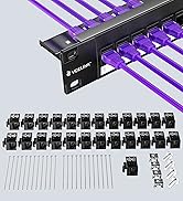VCELINK 24 Port Keystone Patch Panel 1U 19-Inch, with 25-Pack UL-Listed UTP CAT6 Keystone Coupler