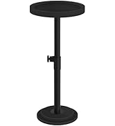 CHOEZON Small Round Side Table, Height Adjustable Drink Table, Pedestal Martini Table with Thicke...