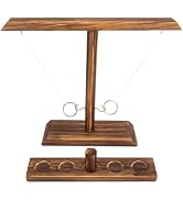 DreamToyz Ring Toss Games for Adults, Ring Toss Game, Outdoor Indoor Handmade Wooden Hooks Fast-p...