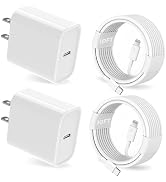 25W iPhone Charger, 2 Pack 25W PD USB C Wall Fast Charger Adapter with 2 Pack 10FT Long Type C to...