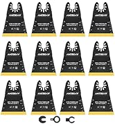 AMZBSAW 12PCS Titanium Oscillating Multitool Blades Metal Cutting, 68MM Titanium Saw Blades for M...
