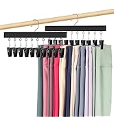 Draxzor 2 Pack Leggings Hangers for Closet, Wooden Legging Hanger for Closet Organizer with 20 Up...