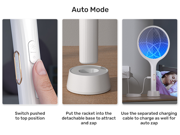 Electric Fly Swatter 4000V Bug Zapper Racket Dual Modes Mosquito Killer