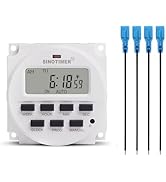 SINOTIMER 7 Days Programmable DC 12V 16A Digital Timer Relay Switch LCD Display Second Interval w...