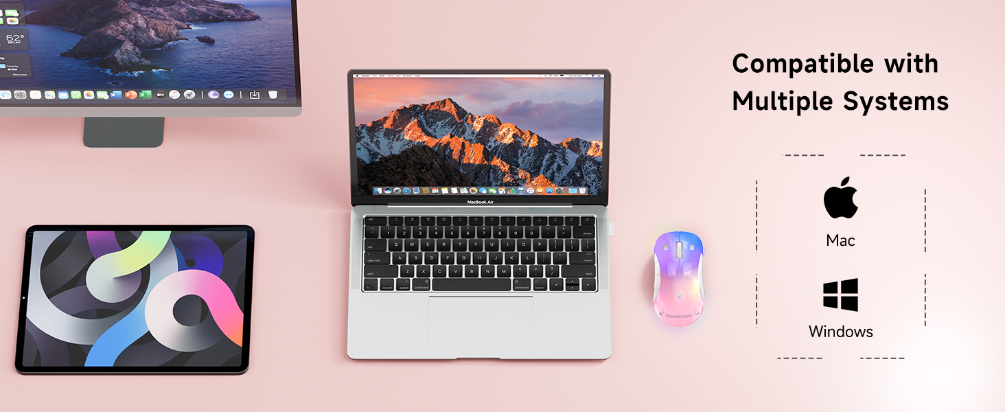 LED wireless mouse pink