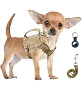 Annchwool Tactical Dog Harness for Small Dogs with Handle, Military Service Dog Vest and Leash Se...