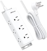 Surge Protector Power Strip - 9 Widely Spaced Multi Outlets, Wall Mount, 3 Side Outlet Extender w...