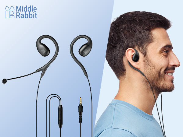 wired open earbuds headphones headset for work office laptop computer pc call center