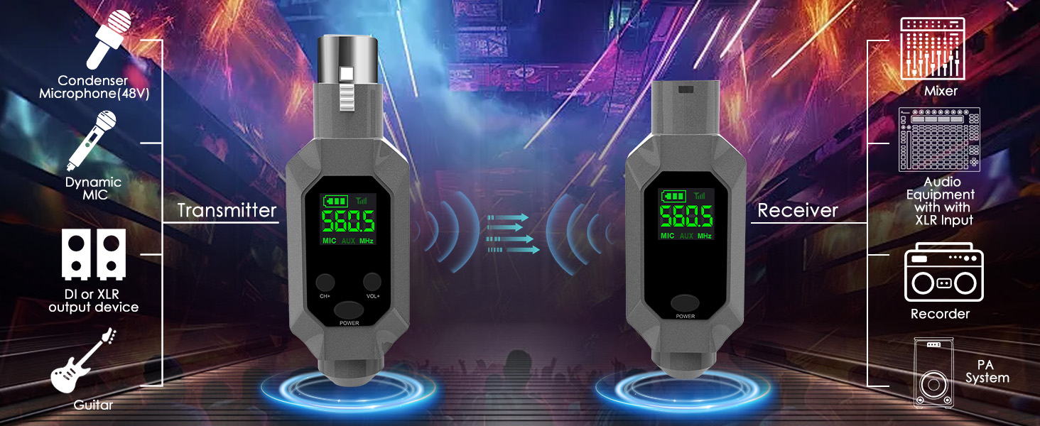 wireless microphone transmitter and receiver