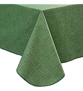 Pioggia Vinyl Tablecloth with Flannel Backing Rectangle Waterproof Oil-Proof Plastic Table Cloth ...