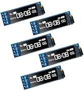 Hosyond 5 Pcs 0.91 Inch I2C OLED Display Module IIC OLED Screen DC 3.3V~5V Compatible with Arduin...