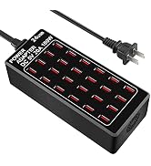 USB Charging Station,Cinlinso 24 Port 100W(20A) Multiport USB Fast Charger with Intelligent Detec...