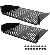 Pxoerzy 2U Server Rack Shelf, Ventilated Cantilever Tray, 14 inches Depth | Suitable for 19" Netw...