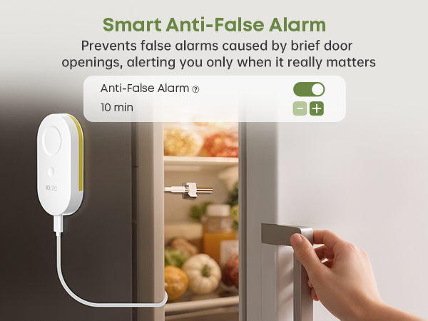 Custom delay settings ignore normal door openings, alerting you only to real dangers