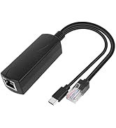 Ransanx 1pcs 5V 3A Gigabit Type C PoE Splitter IEEE 802.3af/at Standard, 10/100/1000Mbps Type C P...