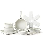 SENSARTE 17 Piece Pots and Pans Set, Nonstick Detachable Handle Cookware, Induction Kitchen Cookw...